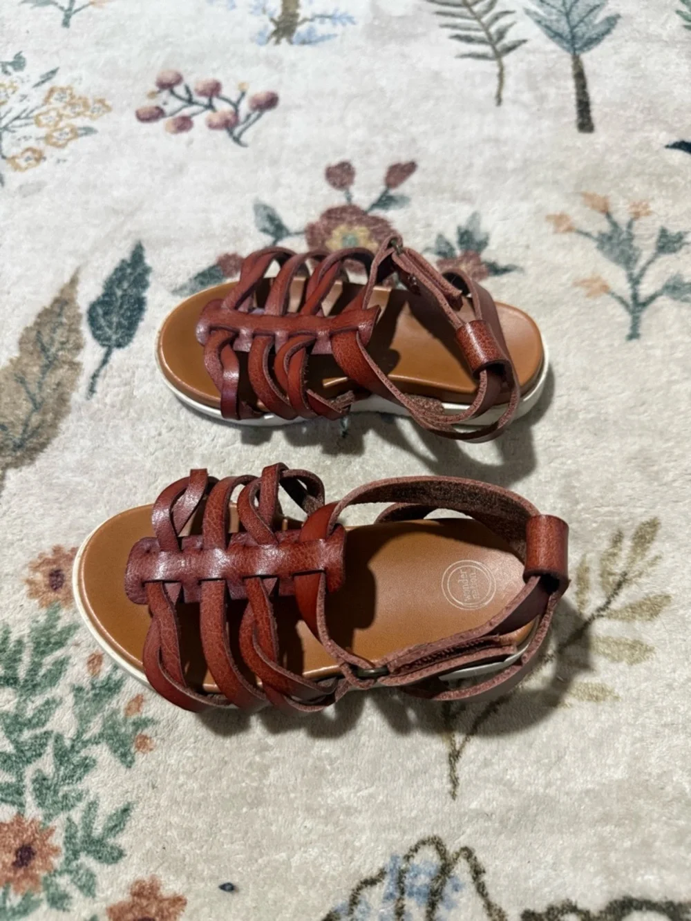 Wonder nation Kids Brown Leather Strappy Sandals size 6